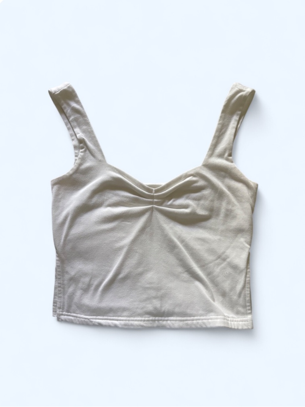 Sleeveless Square Neck White Crop Top